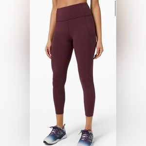 Lululemon Fast and Free HR Tight 25” size 6 - maroon